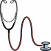A stethoscope represented on white background