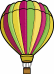 A hot air balloon represented on a white background