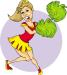 Drawing of a cheerleader performing